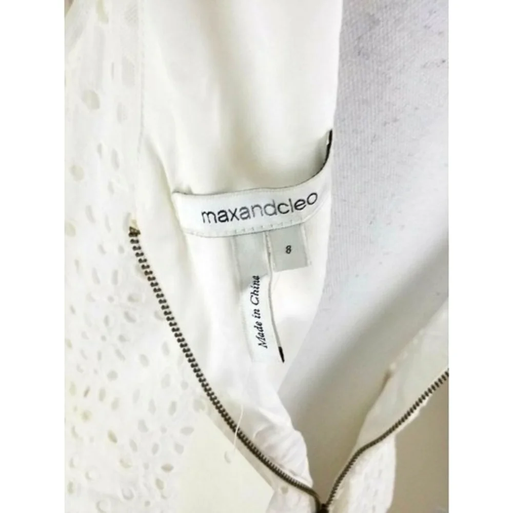 Max & Cleo~Women's Size 8~White Lace A-Line Career Ware to Work Dress NWT $128.0